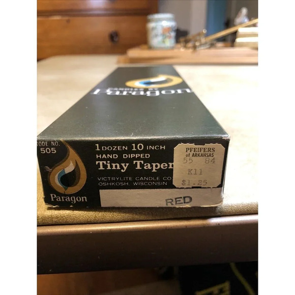 10 VINTAGE RED PARAGON  10" HAND DIPPED TINY TAPERS BOXED HAND DIPPED - Picture 5 of 5